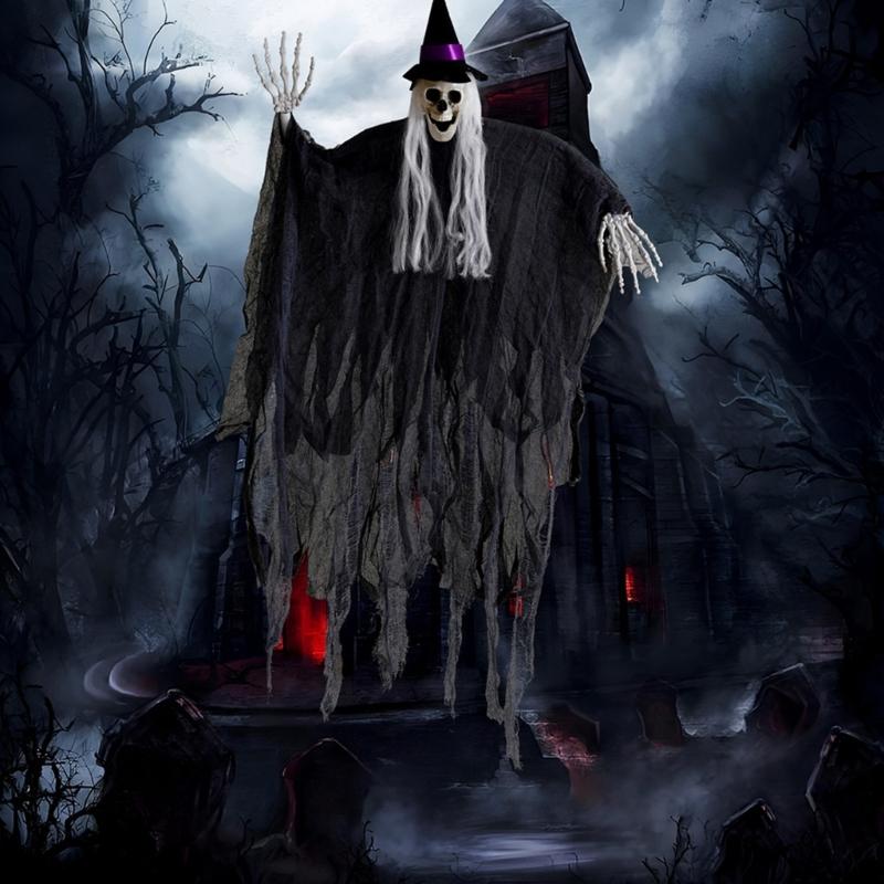 Halloween-Ornament mit Totenkopf Halloween-Dekorationen für Innen Balkone Außenhof Garten Partys Dekorationen