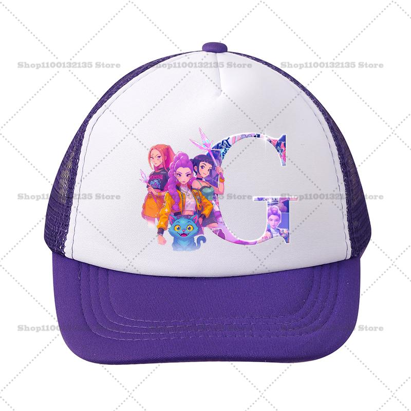 Kpop Demon Hunters Girl Baseball Cap Kawaii Sun Hat Parent Child Couple Casual Outdoor Hats Peaked Birthday Gift 26letters Round Sensory Compression