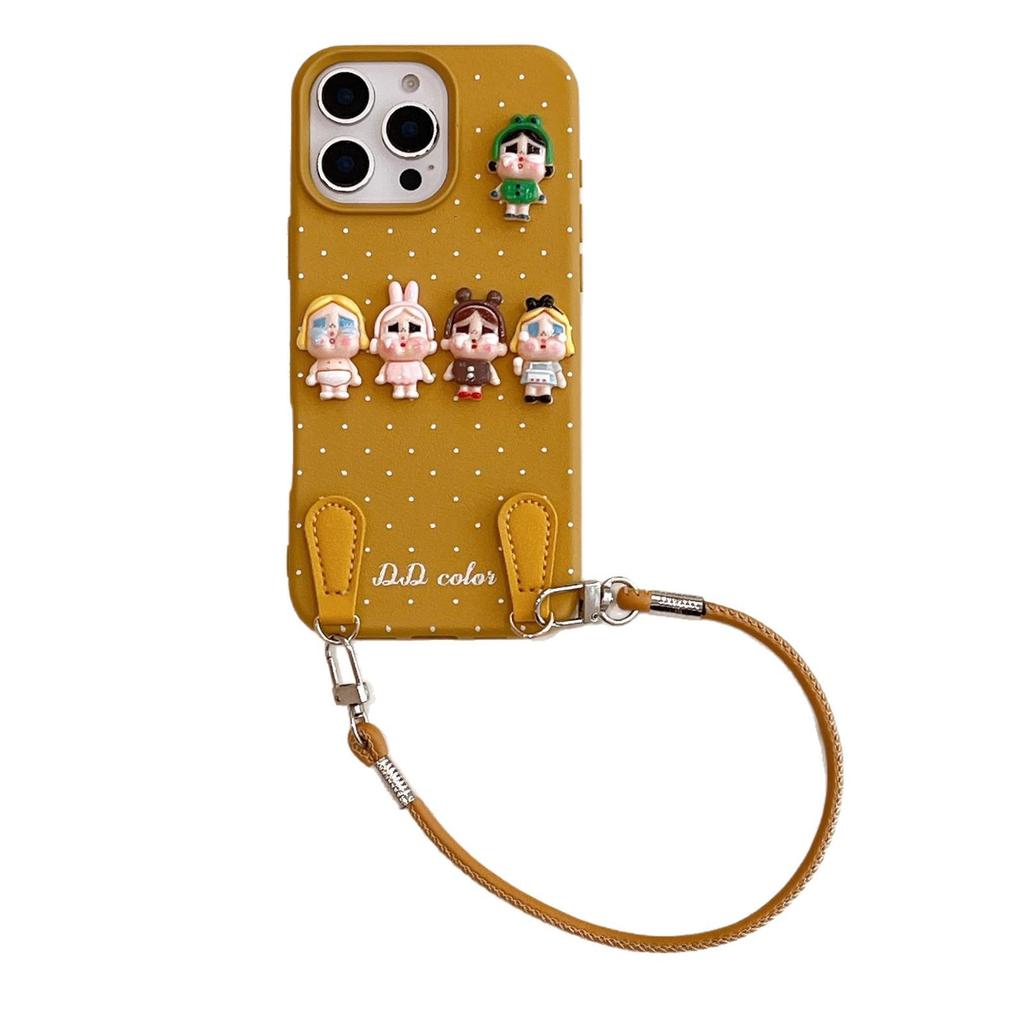 3D Crying Baby Doll iPhone 17 Pro Max Case with Lanyard, Fits Models 13-15, High-End Design.