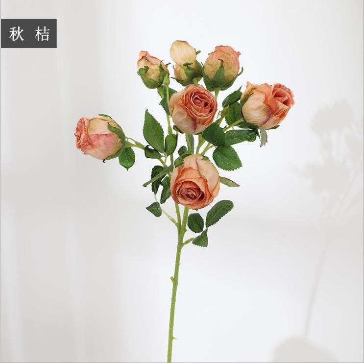 

Искусственный цветок 7 роз с опаленными краями, одиночная ветка, искусственный цветок, шелковый цветок, ручной букет, украшение для гостиной, декоративный реквизит для фото