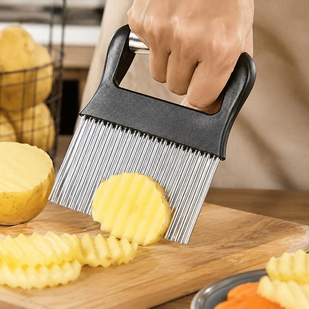 Stainless Crinkle Cut Potato for and Vegetables, Kitchen Cutter