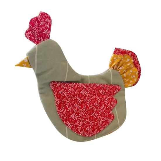 Umbra Studio 1 Pc Handmade Quilted Chicken Oven Mitt, Heat Resistant Pot Holder, Rustic Farmhouse Kitchen Gloves for Cooking, Baking зелёный
