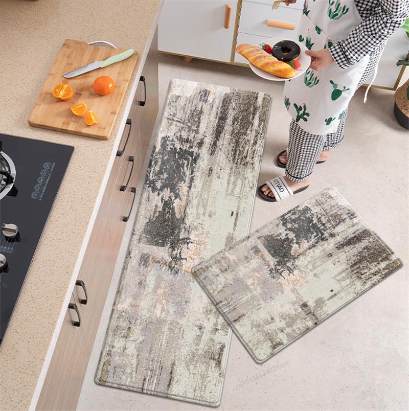 Abstrakter Druck, Küchenmatte, weich, saugfähig, Badezimmer-Teppich, Schlafzimmer-Nachttisch-Teppich, lang, benutzerdefinierter großer Wohnzimmer-Korridor-Teppich