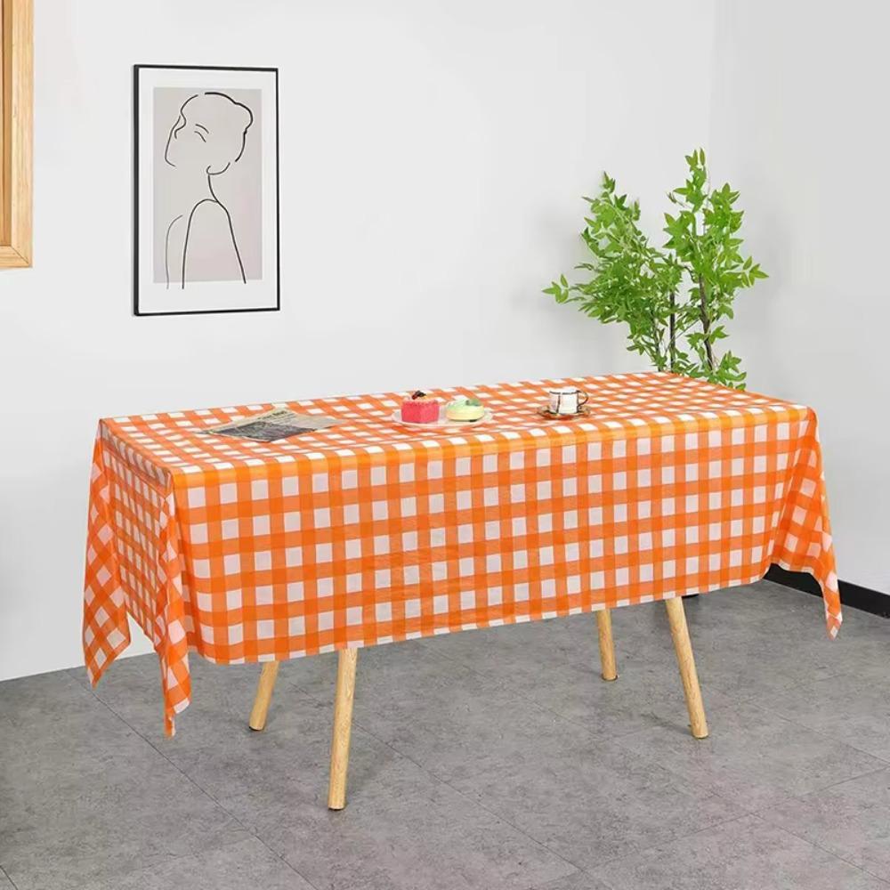 2pcs Waterproof Plaid/Stripes Disposable Tablecloth Oil Proof Desktop Decoration Table Cover  Picnic