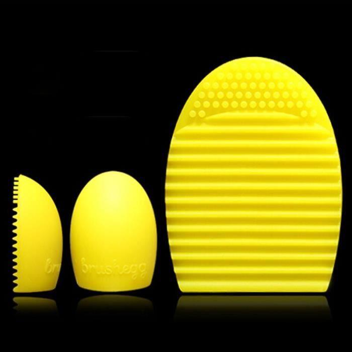 Cleaning Glove MakeUp Washing Brush Scrubber Tip Cosmetic Clean Yellow