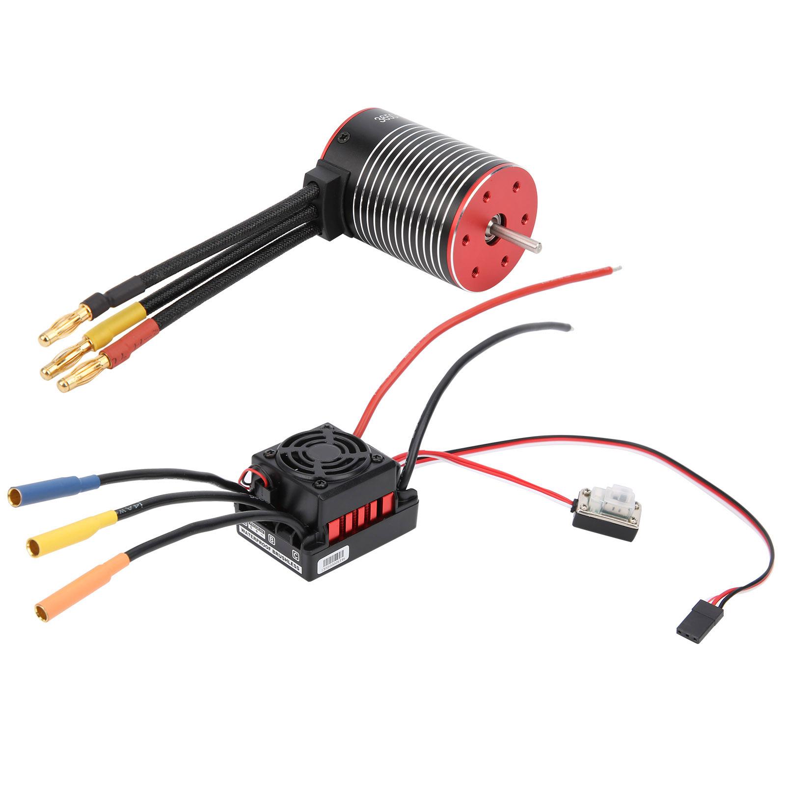 

3650 Waterproof 4500KV Brushless Motor 60A Brushless ESC Accessory Set for 1/10 RC Car