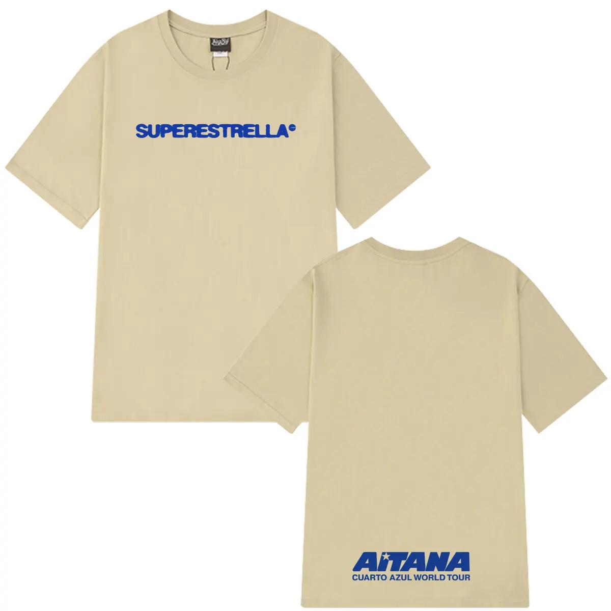 

Singer Aitana Cuarto Azul Tour 2026 Print T Shirt Men Women Fashion T-shirt Short-sleeved Cotton Hip-hop Loose Casual T Shirts XXXL червоний