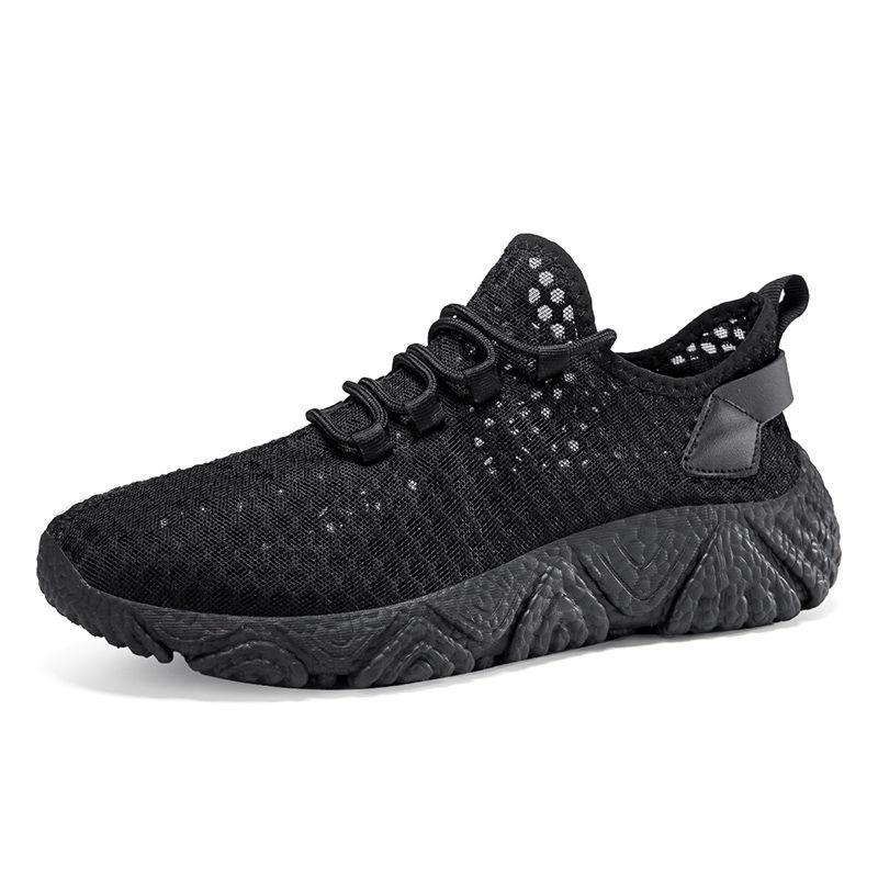 

Black Hollow Mesh Upper Breathable Man Casual Sneaker Summer Designer Shoe in Promotion Sale Walking Simple Sports Shoes for Men 45