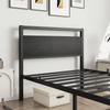 Bed Frame 90x200 Cm Made of Metal & Wood – Stable Single Bed with Slatted Frame & Storage, Guest Bed/Youth Bed