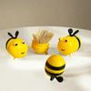 2Pcs Cartoon Design Bee Shape Toothpick Box Plastic Cute Little Bee Toothpick Jar Moisture-proof Portable