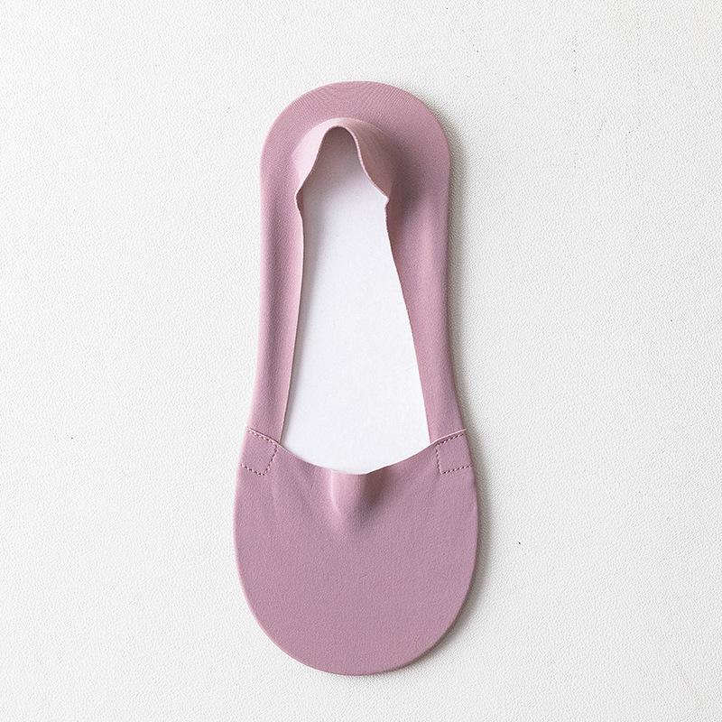 Damen Unsichtbare Eis-Seide Bootssocken - Atmungsaktiv, Schweißabsorbierend, Rutschfeste Baumwollsohle für Fersen