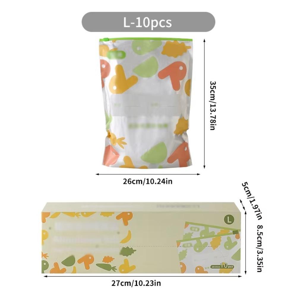 10Pcs Reusable Food Bag Aluminum Foil Kitchen Fresh Bag New Freezer Stand Up Bag  Kitchen Supplies
