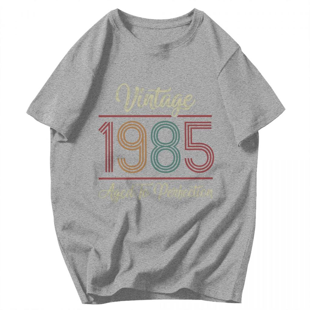 Men T Shirt 1985 40th Birthday Awesome Pops Y2K Graphic Crewneck Unisex Clothing T Shirts