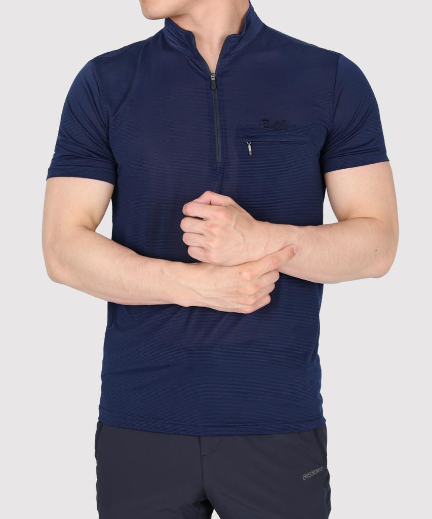 EXTRASPORTY Cool Daily Men'S Cooling Short Sleeve Zip-Up T-Shirt 4 Colors