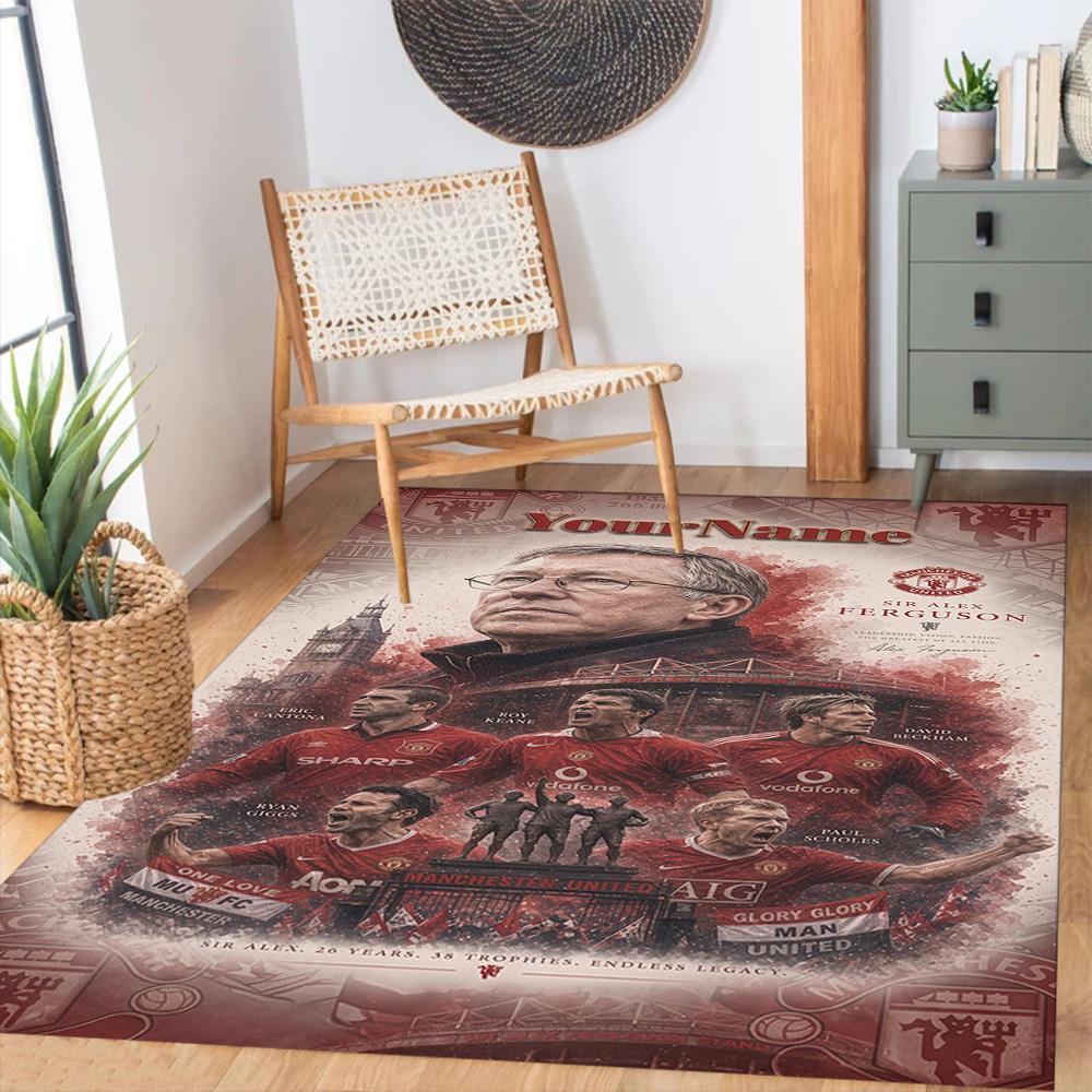 Manchester Customized Name Carpet Design for Foyer Decorate room Outdoor Balcony Antislip Carpet Anime Office Decor Best for Christmas
