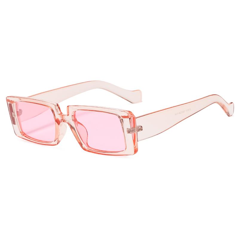 1/4set Trendy Candy Color Wide Square Frame Sunglasses Small Rectangle Sunglasses Summer Female UV400 Lens Trendy Eyewear UV400