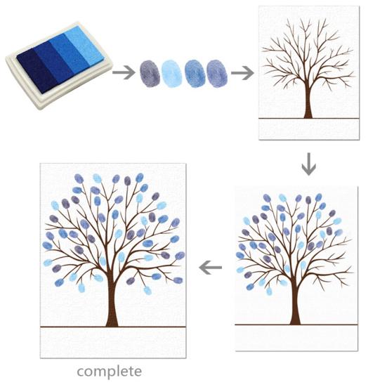 Wedding Birthday Party Sign in Signature Canvas Guest Book Fingerprint Painting