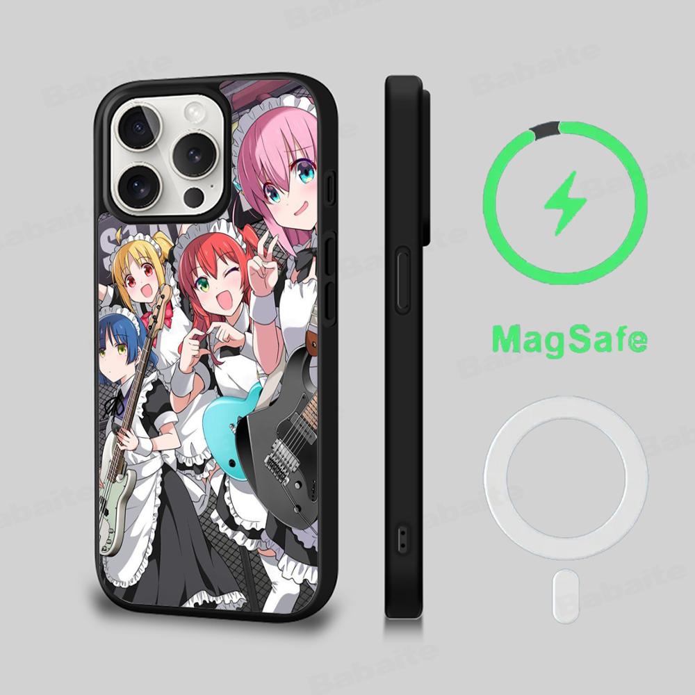 Anime B-Bocchi The Rock Phone Case Magnetic Case For IPhone 16 14 13 12 11 15 Pro Max Plus For Magsafe Wireless Charge Cover