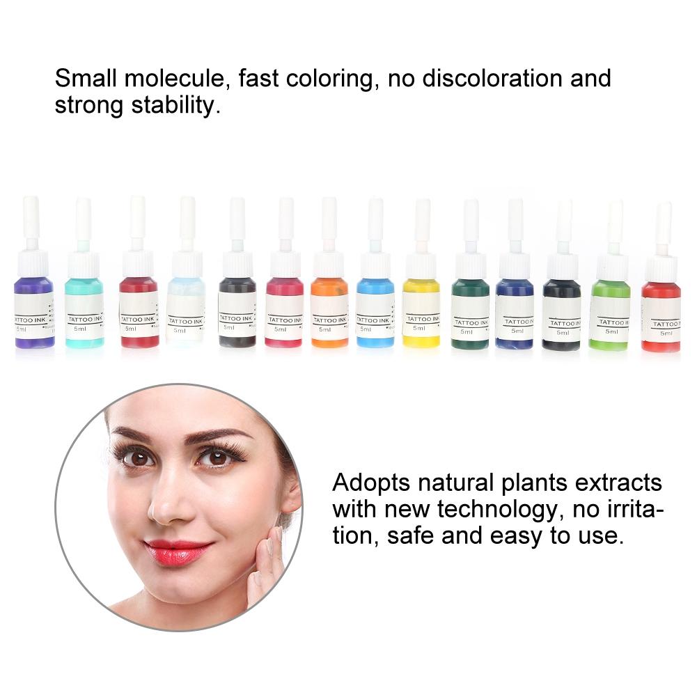 Buy 5ml/bottle Natural Plant Tattoo Ink Longlasting Body Paint Pigment