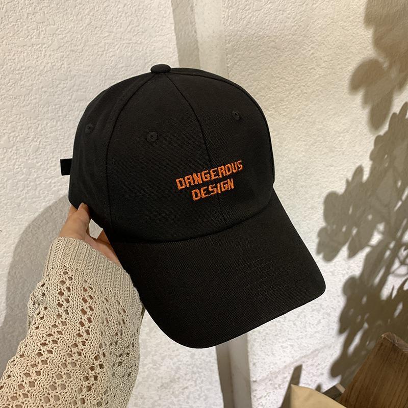 Hat Women's Big Head Circumference Embroidery Baseball Cap Spring and Autumn Shade Sunscreen Cap Versatile Simple Cap Men