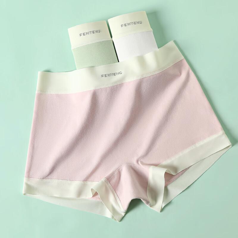 Fenteng Women's 10A Antibacterial Cotton Boxer Briefs 3-Pack
