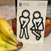 WC Door Signs Decoration,modern Men and Women Toilet Signs,toilet Signs Contour Decoration Hanging Pieces,guest Toilet,bathroom