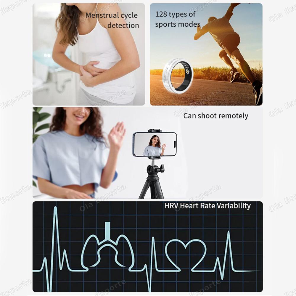 New Smart Ring Women Fashion Heart Rate Blood Pressure Blood Oxygen Sleep Monitoring Multi-Sport Mode Smartring Birthday Gift