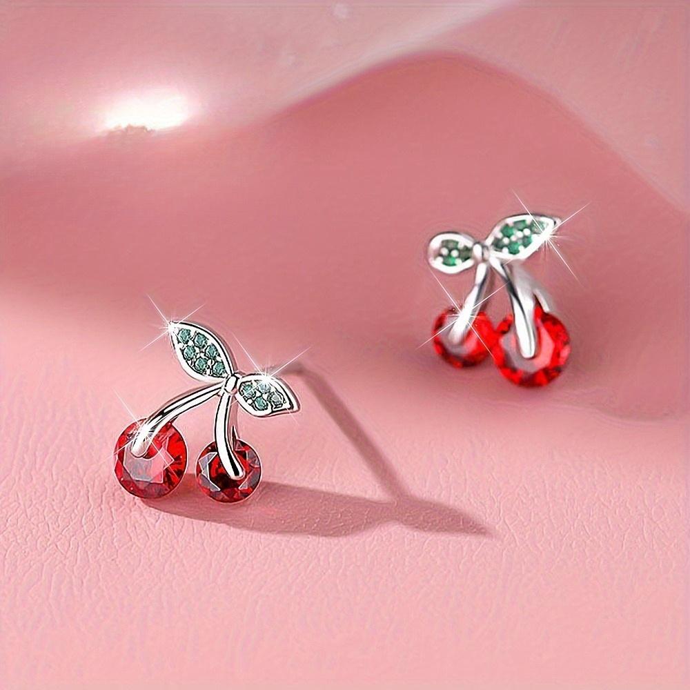 

Cherry Earring Set for Women, Fashionable Design, Preferred for Daily Party Matching, Exquisite Gift Earrings, Sweet and Personalized Earrings.