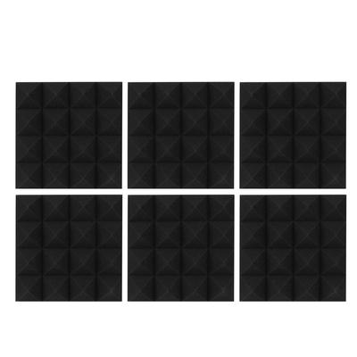 6 pezzi Pannelli Acustici in Schiuma di Cotone Fonoassorbente a Forma di Piramide Studio Insonorizzazione Schiuma(Nero )