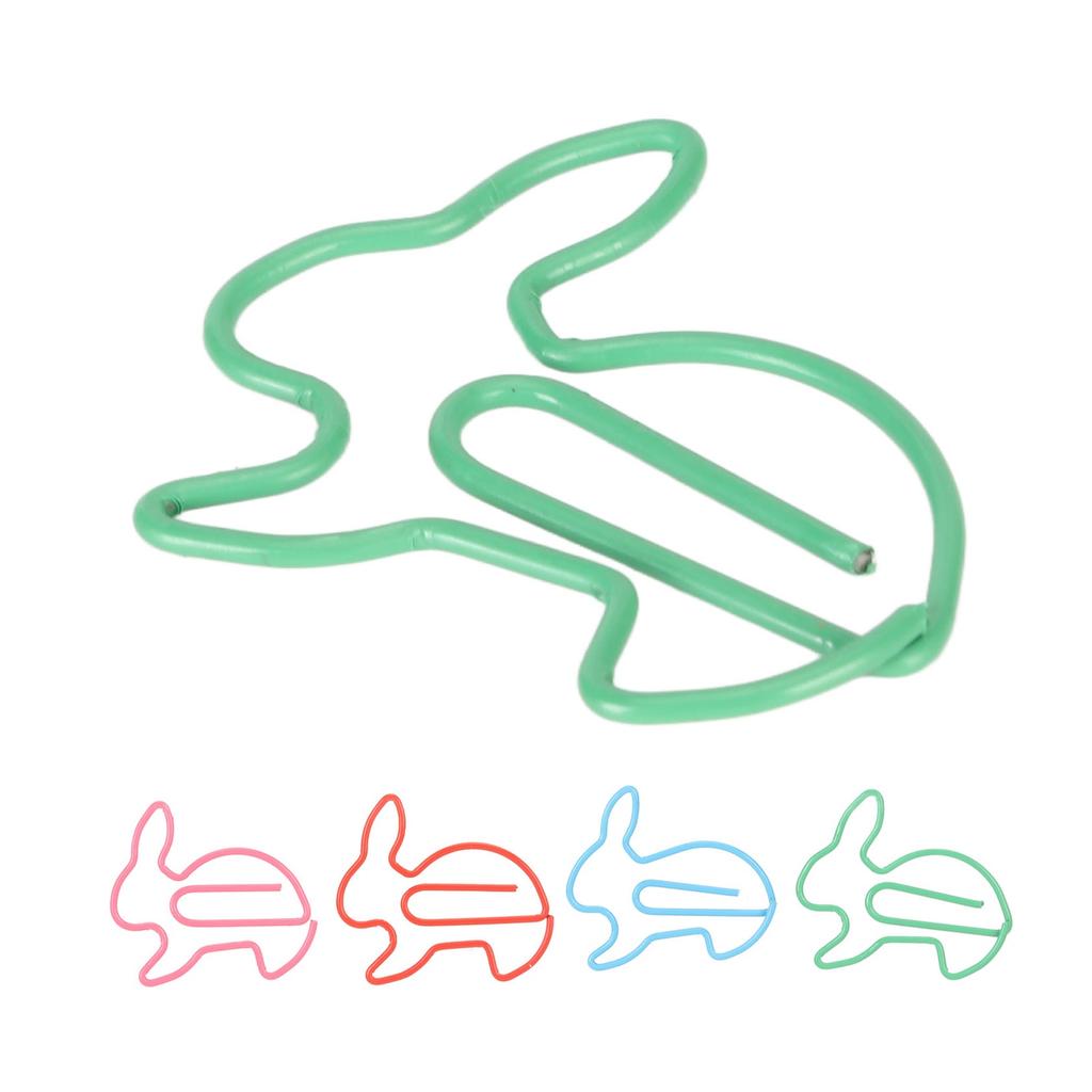100 Pcs Rabbit Shaped Paper Clip Creative Cute Cartoon Animal Golden Page Marker File Note Clips