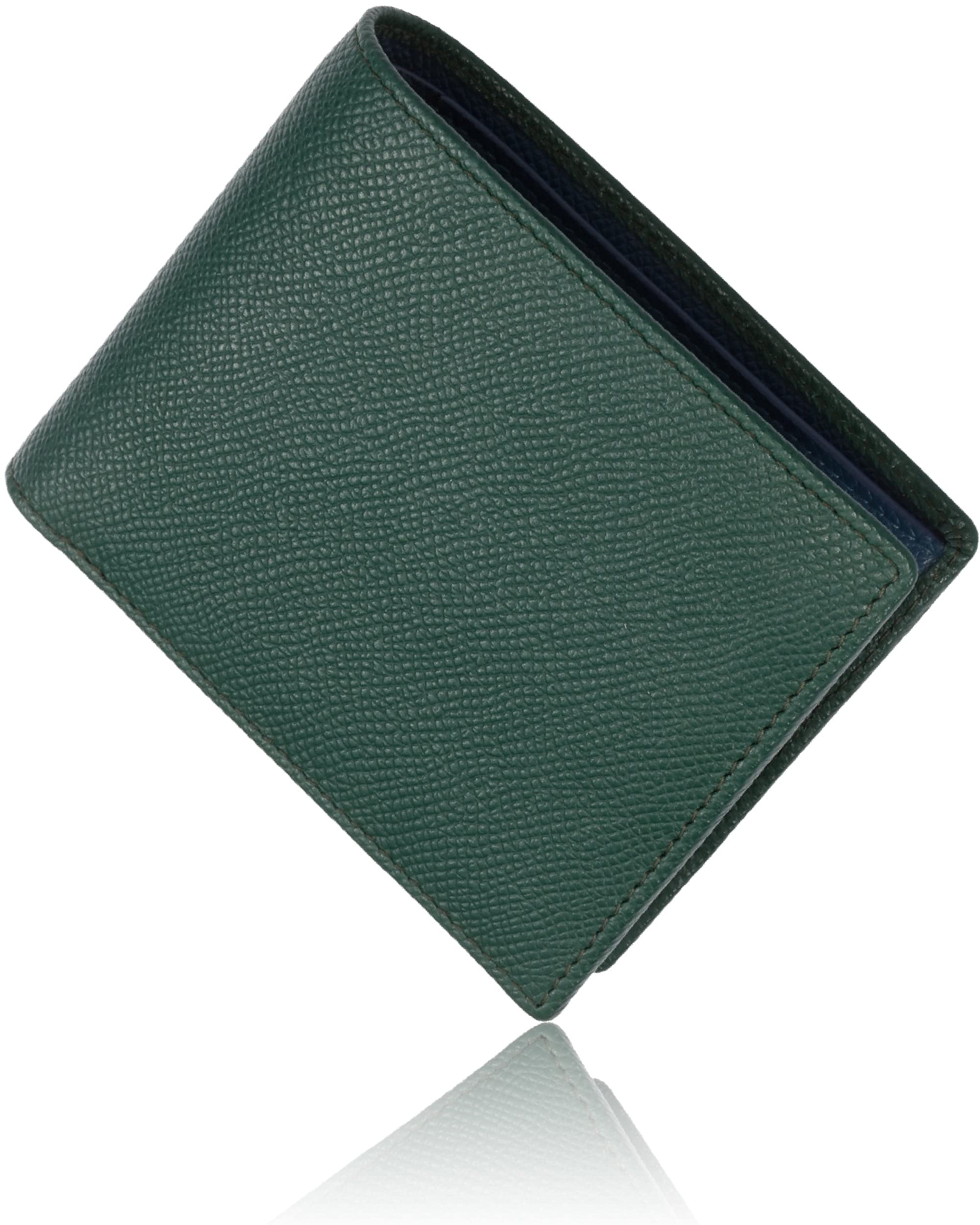

Bifold Wallet Made in Japan Genuine Leather Embossed Italian Leather Bifold Wallet with Coin Purse [Brizel] Men s (Green)