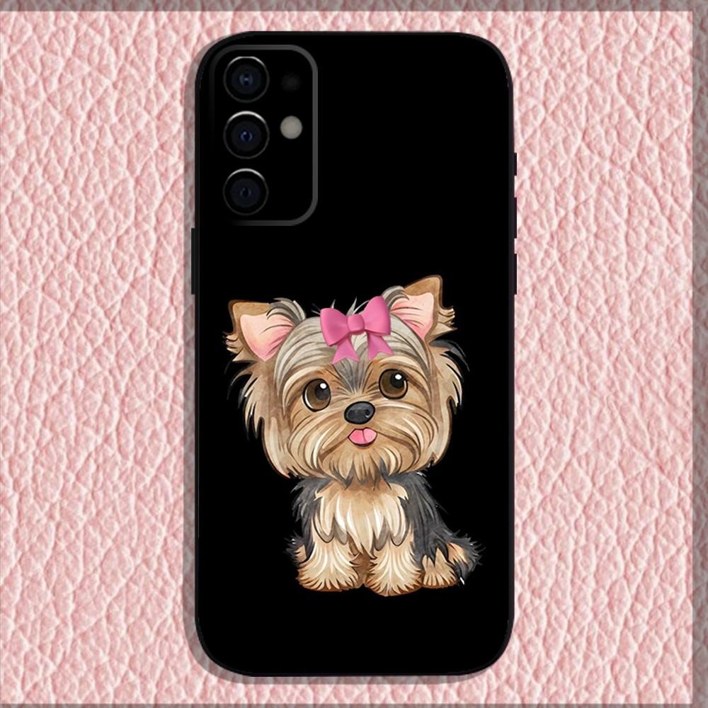 Pet Cute Dog Yorkshire Terrier Phone Case For Samsung S24,S21,S22,S23,S30,Ultra,S20,Plus,Fe,Lite,Note,10,9,5G Black Soft Shell