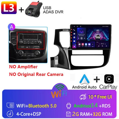 Android 14 For Mitsubishi Outlander 3 GF0W GG0W 2012-2018 Stereo Car Radio Multimedia Video Player GPS AI Voice CarPlay