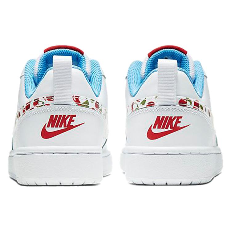 Nike Court Borough Low 2 BG 'White Cherry' (Unisex) White / University Blue / Track Red / White Kids' Skateboarding Shoes CJ2238 100