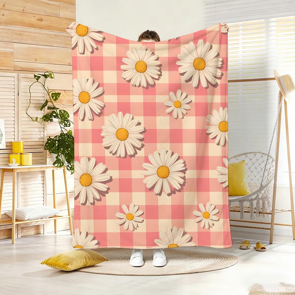 Floral natural style botanical Throw Lightweight g Flannel Blanket Soft Skinfriendly for Summer Cooling