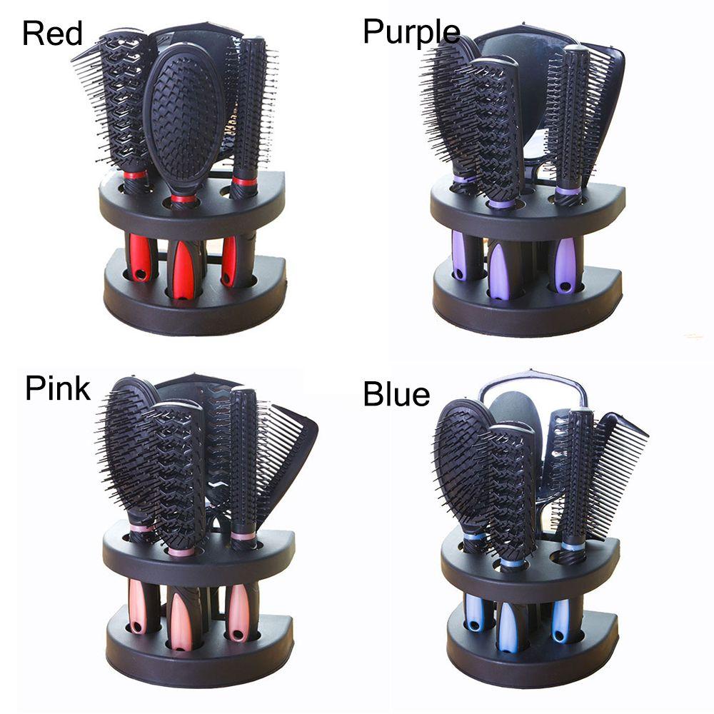 Salon Professional Hair Brush Set Hair Brush Comb Mirror Set Mirror Stand Holder Massage Comb