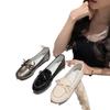 Bow Doudou Shoes Women's New Large Size Retro Flat Bottom One Pedal Casual Single Shoes