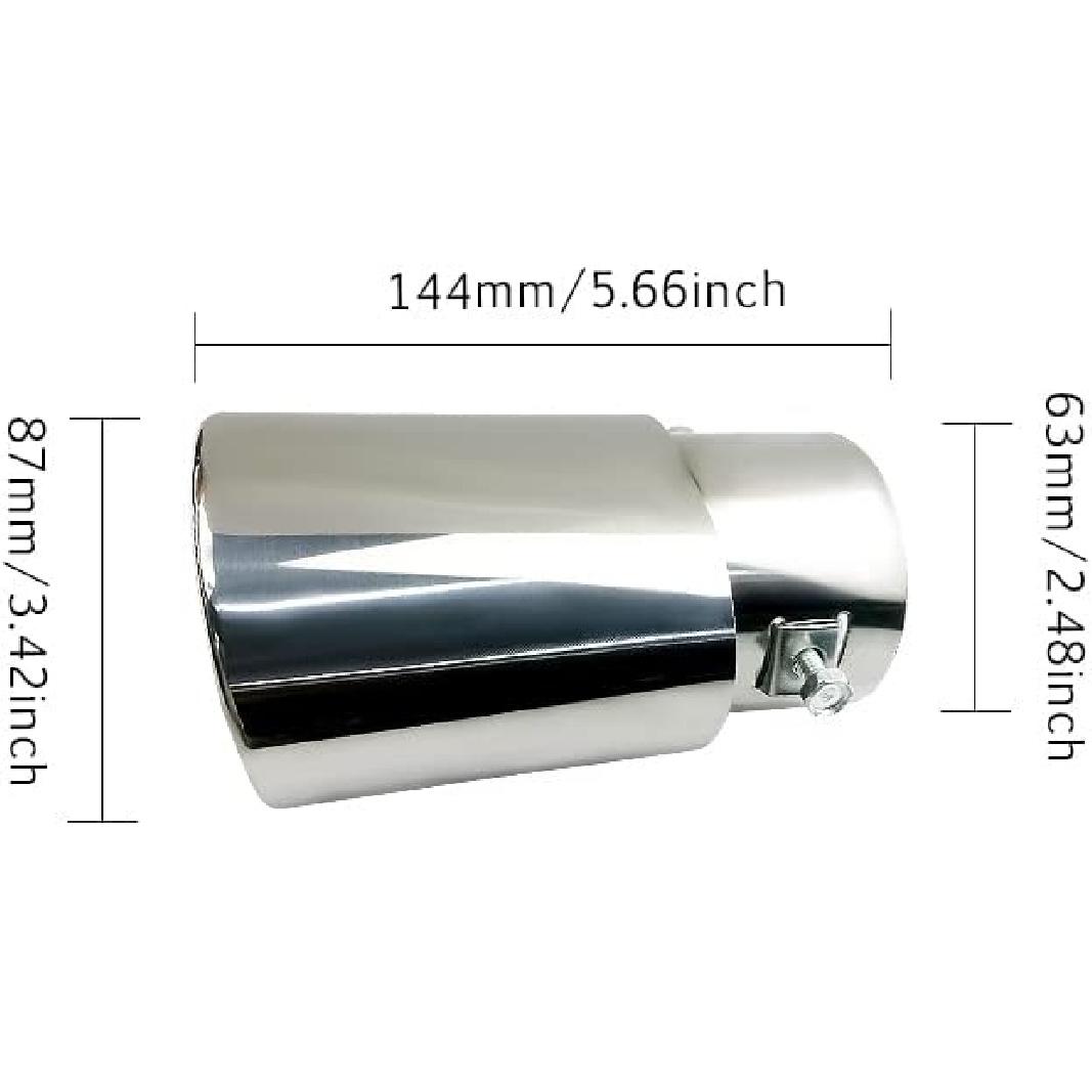 

Stainless Steel Car Exhaust Tip,2.5 to 3.4 Universal Car Exhaust Pipe Straight/Curved Type Modification Tail Throat Tail Pipe,Adjustable Car серебряный