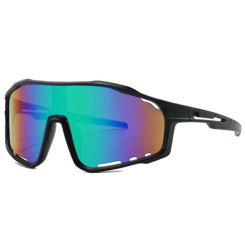 Iridescent Large Frame Cycling Glasses: Windproof, Dustproof, Sport Sunglasses for Outdoor Sun Protection