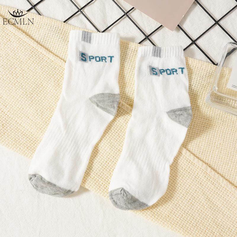 5 Pairs Men's Mid-tube Socks Trendy Casual Sports Sock Male Breathable Comfortable Sweat-absorbent Solid Socks