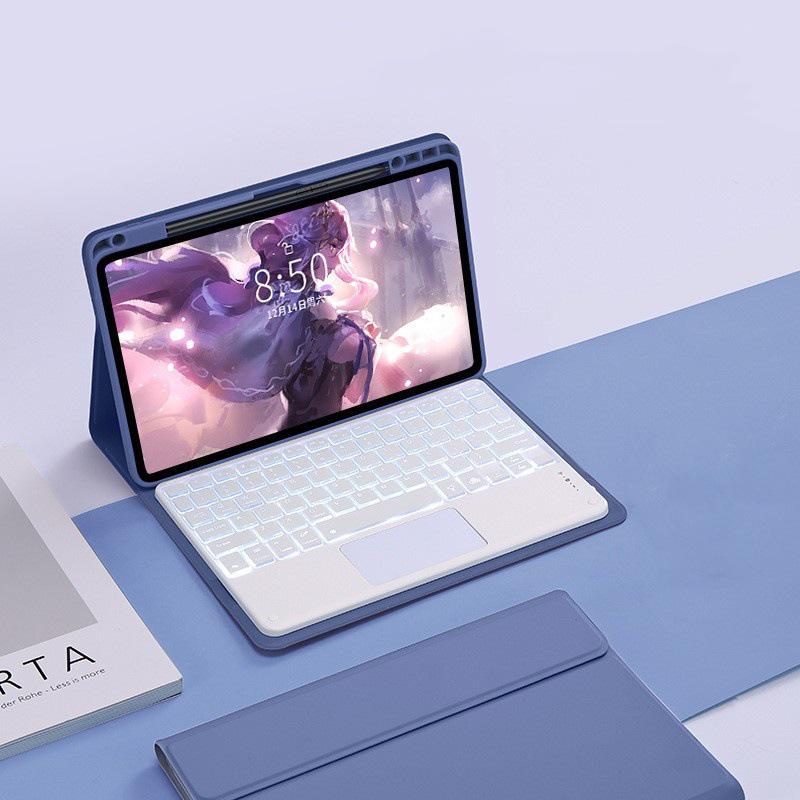 Compatible with 2025 iPad11 A16: Bluetooth Keyboard Case for 10th Generation iPad 10.9" with Pen Slot and Touch Backlight