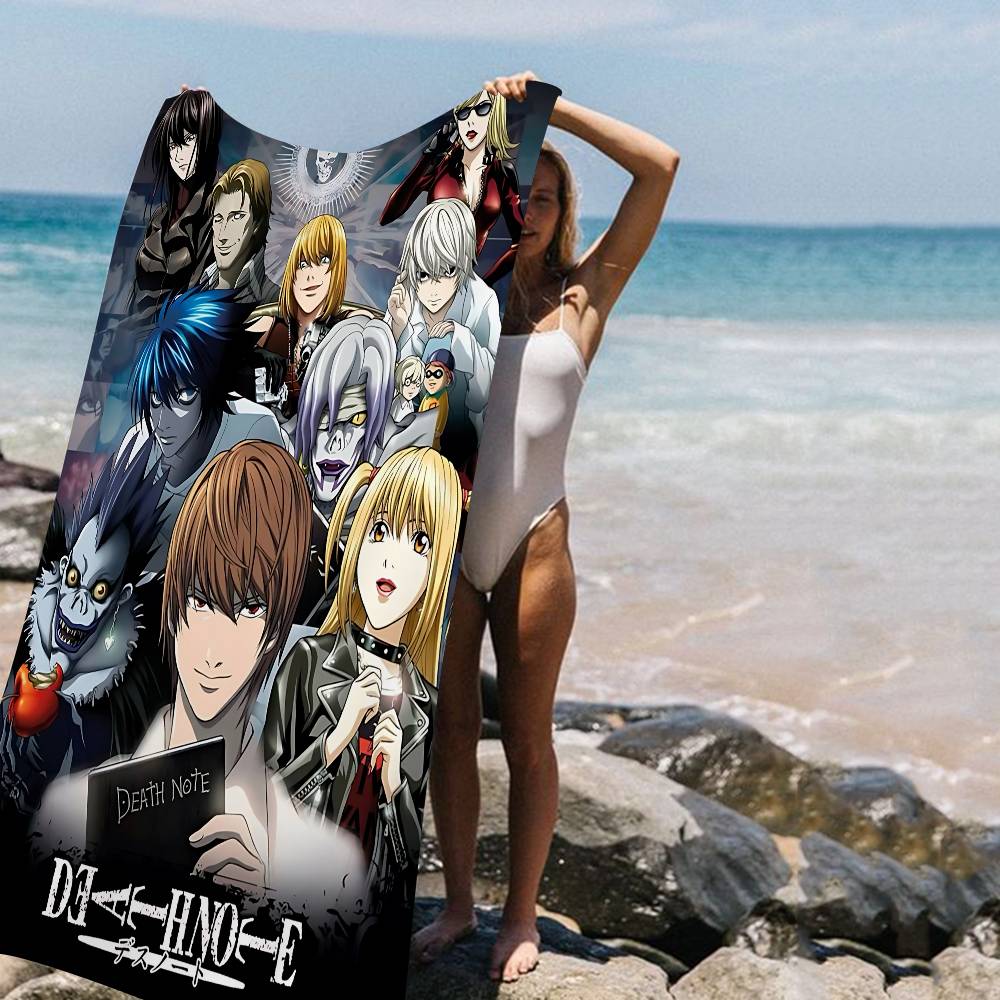 Classic Vintage Anime D-death N-Note Microfiber Blanket Quick Drying Beach Towels Oversized Printing Super Absorbent Pool Towel