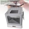 Enclosed Cat Litter Box With Drawer Stainless Steel Easy to Clean Foldable Top Exit Kitty Litter