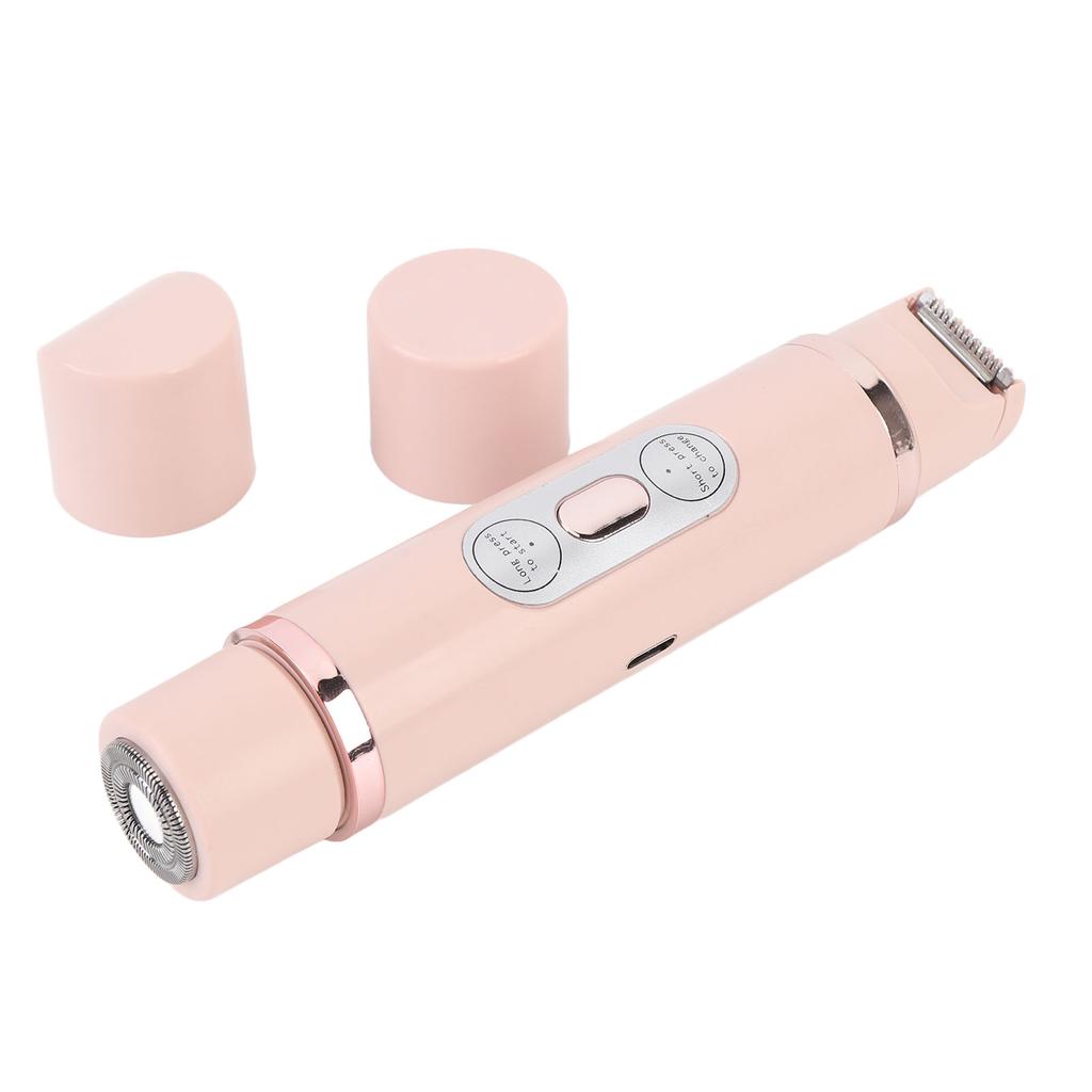 2 in 1 Pubic Hair Trimmer for Women Dual Head Female Body Hair Trimmer Type C Charging Electric Lady Clipper for Legs Underarm Lip Bikini Hair