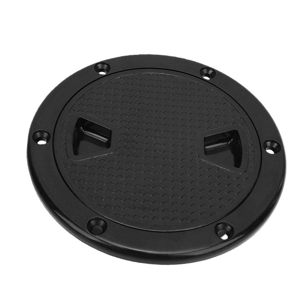 2pcs 4 Inch Round Boat Hatch with Detachable Cover Anti Slip Inspection Deck Plate Hatch for Marine Boat Yacht Black