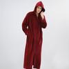 Unisex Extra Long Velvet Bathrobe - Plus Size, Thick, Warm Coral Fleece for Autumn & Winter, Maternity-Friendly Homewear