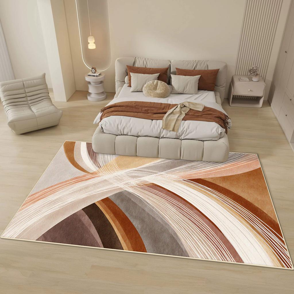Moderní abstraktní koberec pro ložnici, k posteli, domácí dekorace, do obývacího pokoje, velké koberce, do obývacího pokoje, chlupatý, měkký, protiskluzová podložka pod nohy