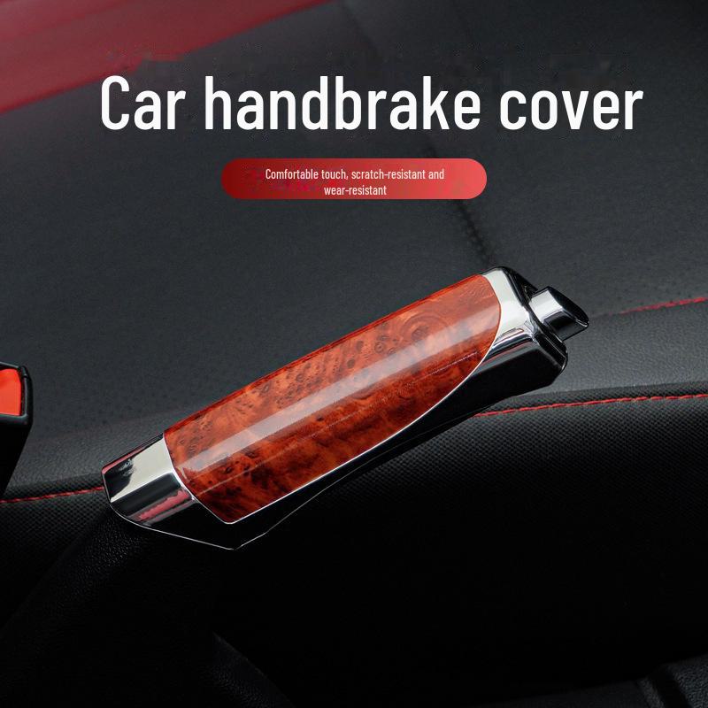 

Накладка ручного гальма автомобіля з карбоновим візерунком з ручкою з червоного дерева - персоналізуйте свою поїздку за допомогою модифікації стилю 506 Variant 1