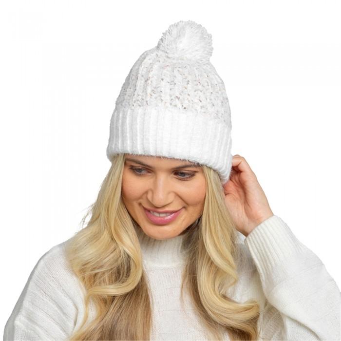 RJM Womens/Ladies Twisted Yarn Pom Pom Beanie