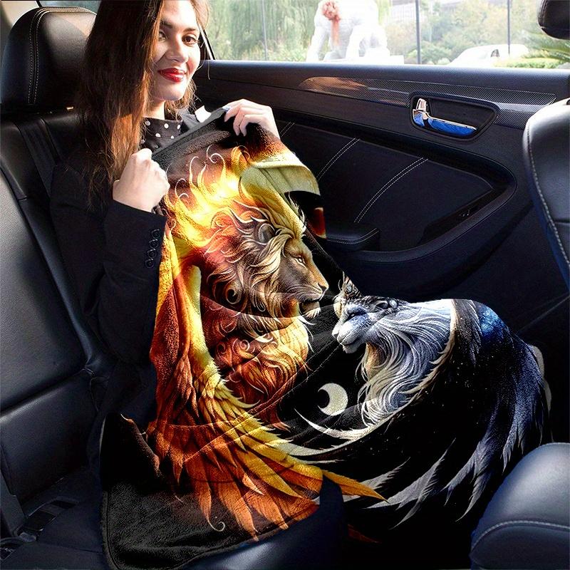1pc Mythical Lion and Dragon Blanket Soft & Cozy, Living Room, Travel, Camping, Car Blankets